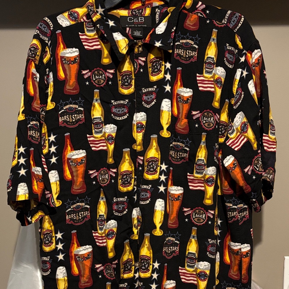 Croft and Barrow beer patterned shirt